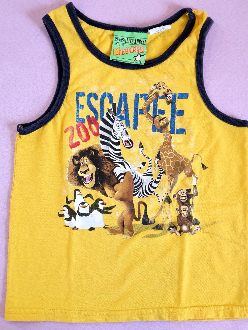 2005 Dream Works Animation Madagascar Zoo Escapee Glitter Graphic Tank Youth 6